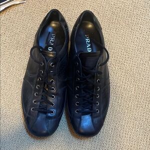 Prada Men's Black Leather Sneakers